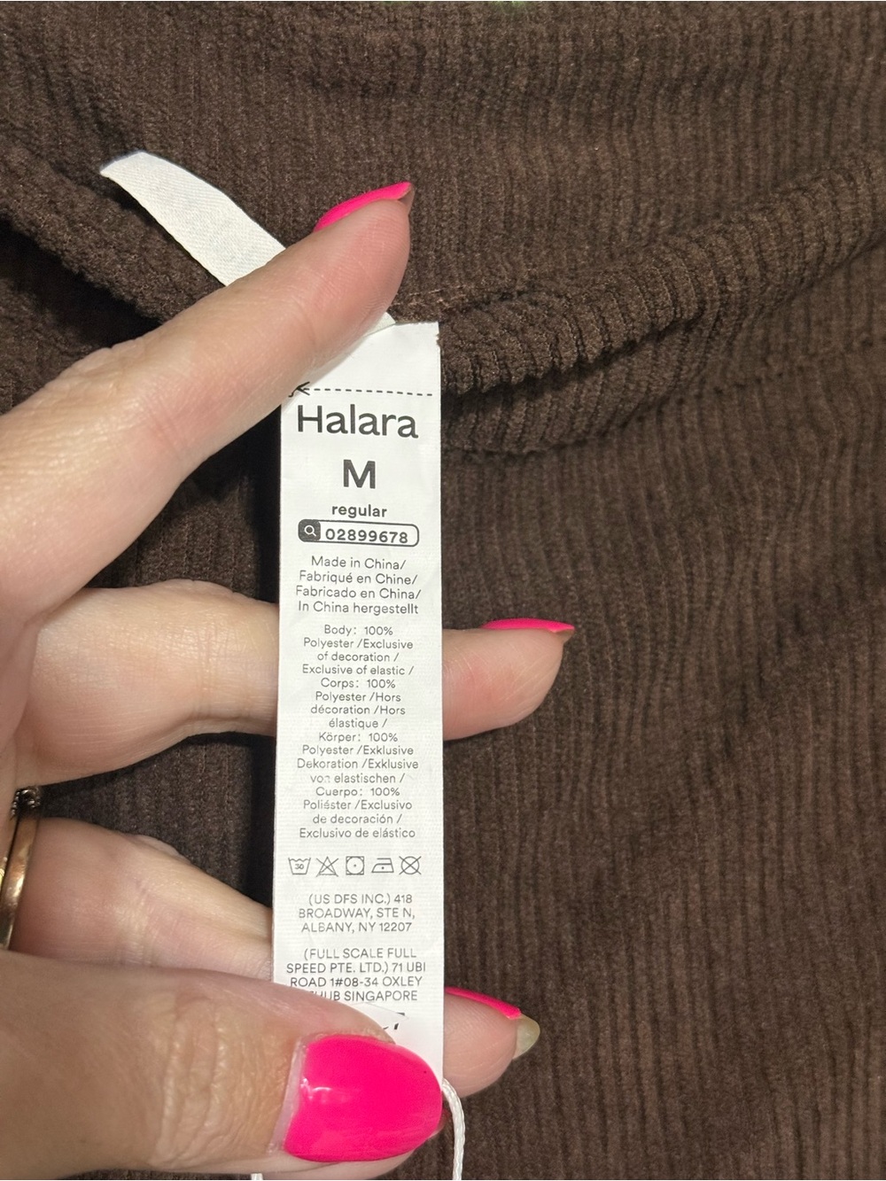 Halara High Waisted Straight Leg Corduroy Casual Brown Pants with Pockets Medium - Picture 5 of 5